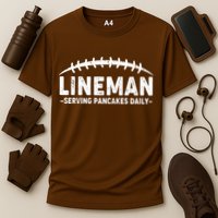 Lineman Serving Pancakes Daily Football Performance Shirt