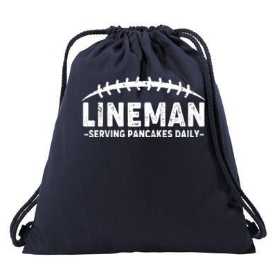 Lineman Serving Pancakes Daily Football Drawstring Bag