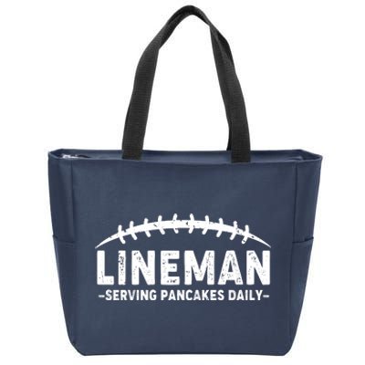 Lineman Serving Pancakes Daily Football Zip Tote Bag