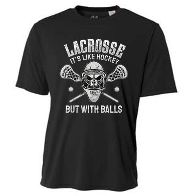 Lacrosse Saying Player Team Trainer Lacrosse Ball Cooling Performance Crew T-Shirt