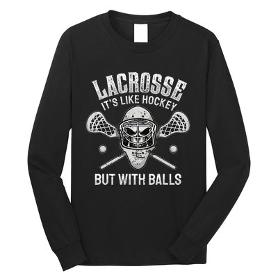 Lacrosse Saying Player Team Trainer Lacrosse Ball Long Sleeve Shirt