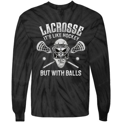 Lacrosse Saying Player Team Trainer Lacrosse Ball Tie-Dye Long Sleeve Shirt