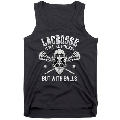 Lacrosse Saying Player Team Trainer Lacrosse Ball Tank Top