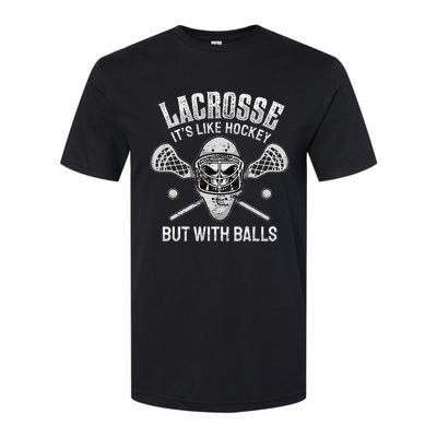 Lacrosse Saying Player Team Trainer Lacrosse Ball Softstyle CVC T-Shirt