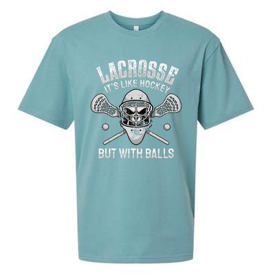 Lacrosse Saying Player Team Trainer Lacrosse Ball Sueded Cloud Jersey T-Shirt