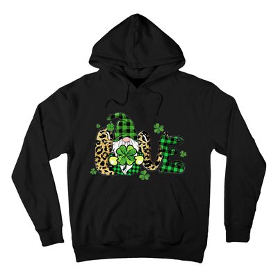 LOVE St Patricks Day Gnomes Shamrock For Women Hoodie