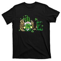 LOVE St Patricks Day Gnomes Shamrock For Women T-Shirt