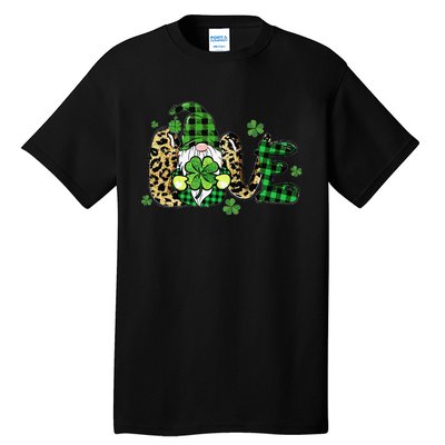 LOVE St Patricks Day Gnomes Shamrock For Women Tall T-Shirt