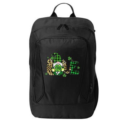 LOVE St Patricks Day Gnomes Shamrock For Women City Backpack