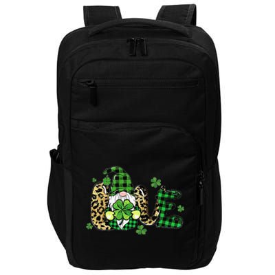 LOVE St Patricks Day Gnomes Shamrock For Women Impact Tech Backpack