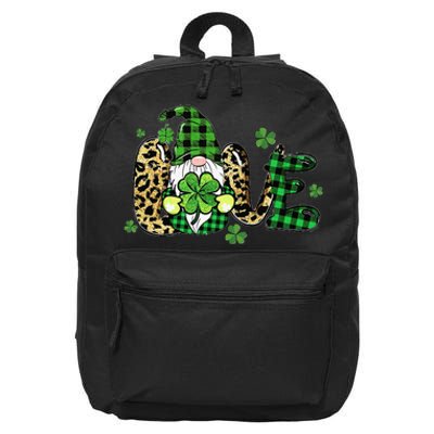 LOVE St Patricks Day Gnomes Shamrock For Women 16 in Basic Backpack