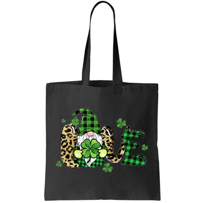 LOVE St Patricks Day Gnomes Shamrock For Women Tote Bag