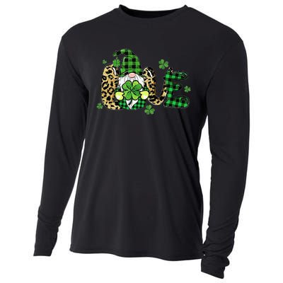 LOVE St Patricks Day Gnomes Shamrock For Women Cooling Performance Long Sleeve Crew