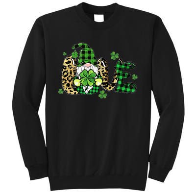 LOVE St Patricks Day Gnomes Shamrock For Women Tall Sweatshirt