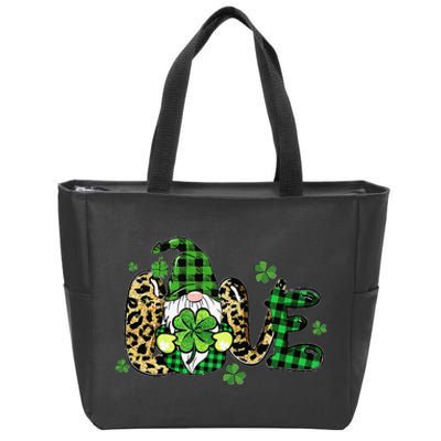 LOVE St Patricks Day Gnomes Shamrock For Women Zip Tote Bag