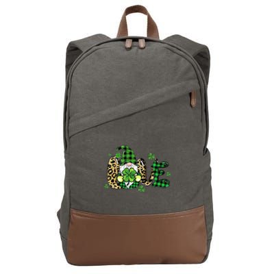 LOVE St Patricks Day Gnomes Shamrock For Women Cotton Canvas Backpack