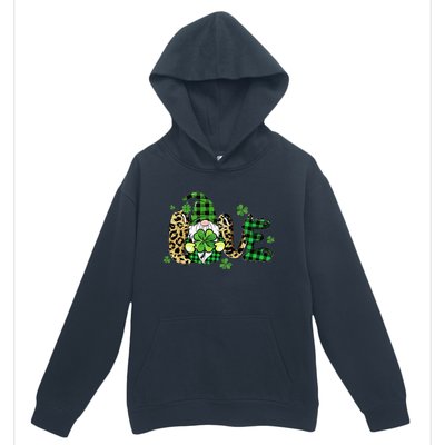 LOVE St Patricks Day Gnomes Shamrock For Women Urban Pullover Hoodie