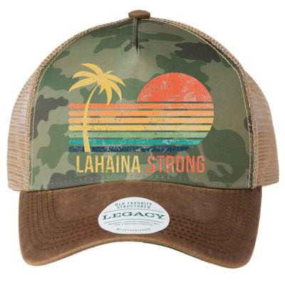 Lahaina Strong Palm Tree And Sunset Legacy Tie Dye Trucker Hat