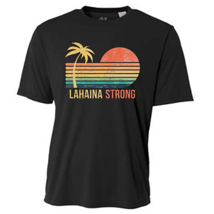 Lahaina Strong Palm Tree And Sunset Cooling Performance Crew T-Shirt