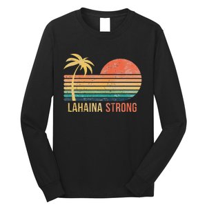 Lahaina Strong Palm Tree And Sunset Long Sleeve Shirt