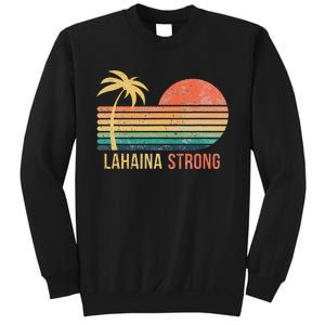 Lahaina Strong Palm Tree And Sunset Sweatshirt