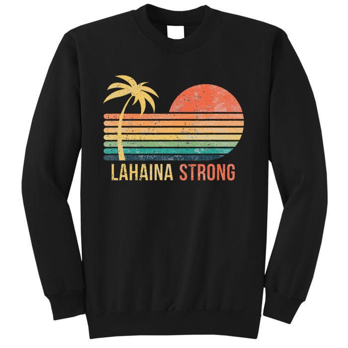 Lahaina Strong Palm Tree And Sunset Sweatshirt