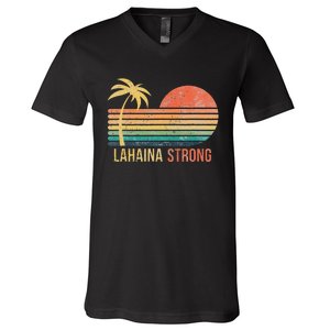 Lahaina Strong Palm Tree And Sunset V-Neck T-Shirt