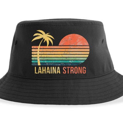 Lahaina Strong Palm Tree And Sunset Sustainable Bucket Hat