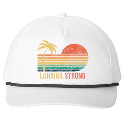 Lahaina Strong Palm Tree And Sunset Snapback Five-Panel Rope Hat