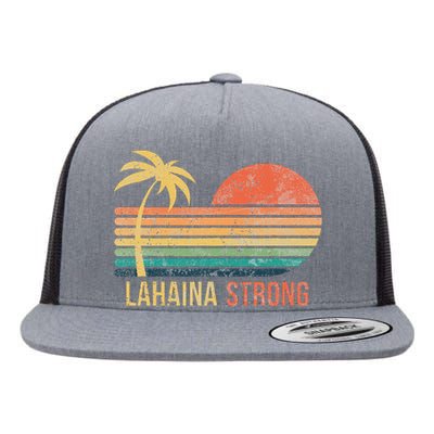 Lahaina Strong Palm Tree And Sunset Flat Bill Trucker Hat