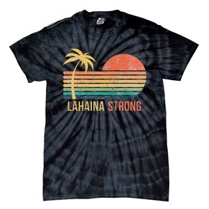 Lahaina Strong Palm Tree And Sunset Tie-Dye T-Shirt