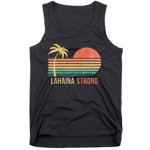 Lahaina Strong Palm Tree And Sunset Tank Top