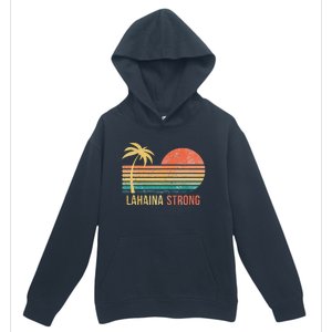 Lahaina Strong Palm Tree And Sunset Urban Pullover Hoodie