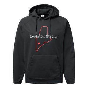 Lewiston Strong  Pray For Maine  Pray For Lewiston Maine Performance Fleece Hoodie