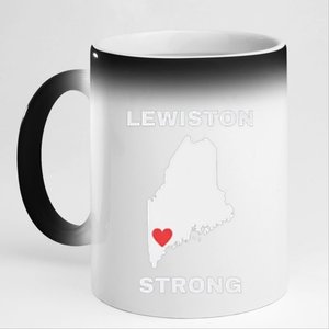 Lewiston Strong Pray For Lewiston 11oz Black Color Changing Mug