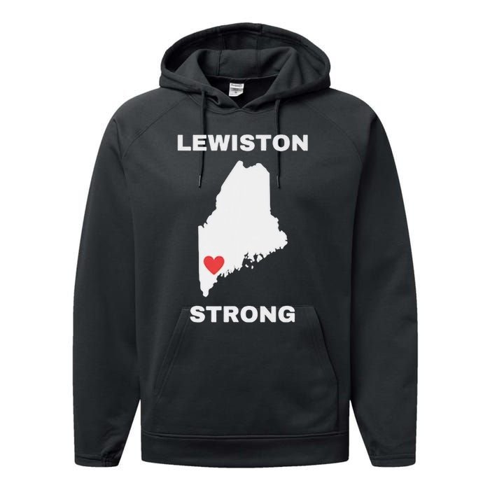 Lewiston Strong Pray For Lewiston Performance Fleece Hoodie