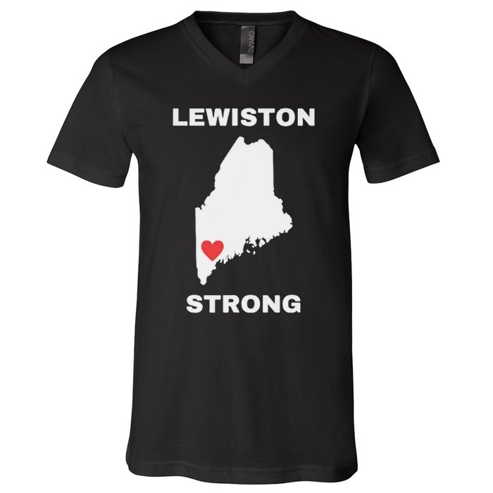 Lewiston Strong Pray For Lewiston V-Neck T-Shirt