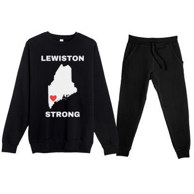 Lewiston Strong Pray For Lewiston Premium Crewneck Sweatsuit Set