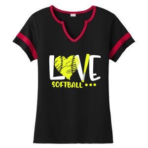 Love Softball Player N Athlete Coach Mom Dad Parent Gift Ladies Halftime Notch Neck Tee