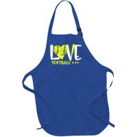 Love Softball Player N Athlete Coach Mom Dad Parent Gift Full-Length Apron With Pockets