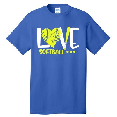 Love Softball Player N Athlete Coach Mom Dad Parent Gift Tall T-Shirt