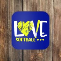 Love Softball Player N Athlete Coach Mom Dad Parent Gift Coaster