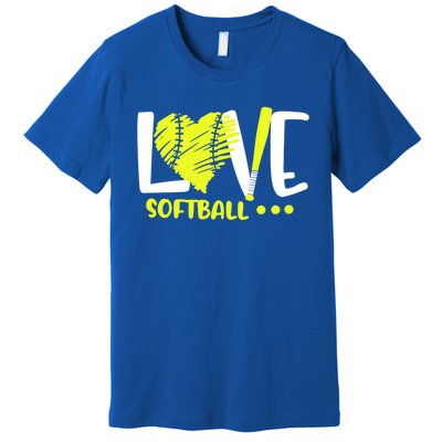 Love Softball Player N Athlete Coach Mom Dad Parent Gift Premium T-Shirt