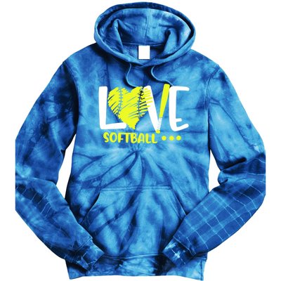 Love Softball Player N Athlete Coach Mom Dad Parent Gift Tie Dye Hoodie