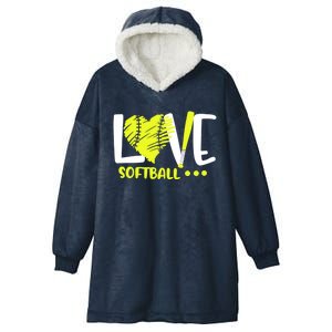 Love Softball Player N Athlete Coach Mom Dad Parent Gift Hooded Wearable Blanket