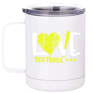 Love Softball Player N Athlete Coach Mom Dad Parent Gift 12 oz Stainless Steel Tumbler Cup