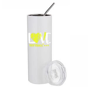 Love Softball Player N Athlete Coach Mom Dad Parent Gift Stainless Steel Tumbler