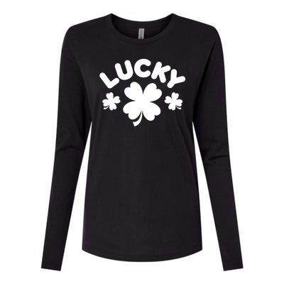 Lucky St Patricks Day Clover Festive Womens Cotton Relaxed Long Sleeve T-Shirt