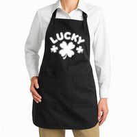 Lucky St Patricks Day Clover Festive Apron