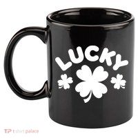 Lucky St Patricks Day Clover Festive 11oz C Handle Ceramic Mug